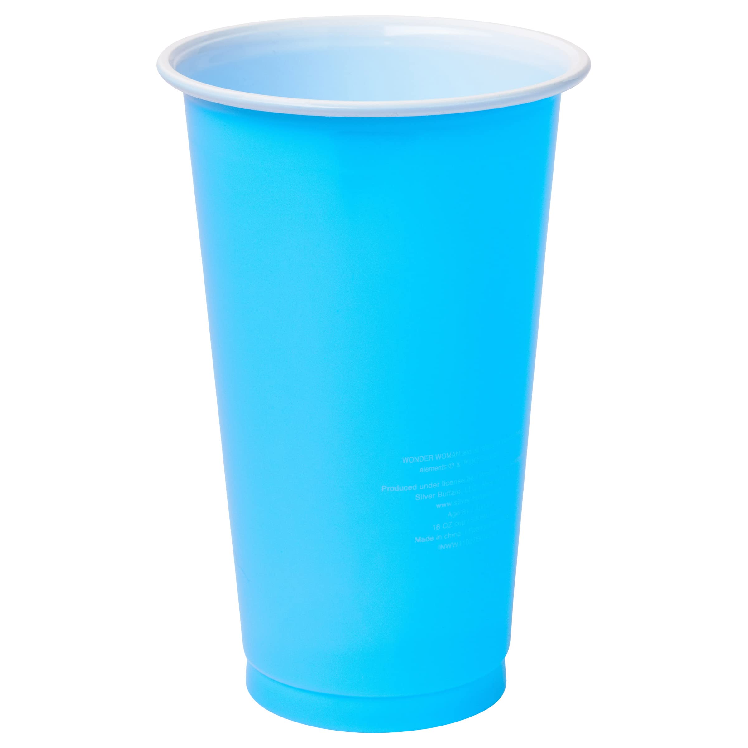 DC Comics Wonder Woman 20-Pack 18oz Disposable Plastic Cups - Superhero Themed Party Supplies for Birthdays, BBQs & Comic Con Events