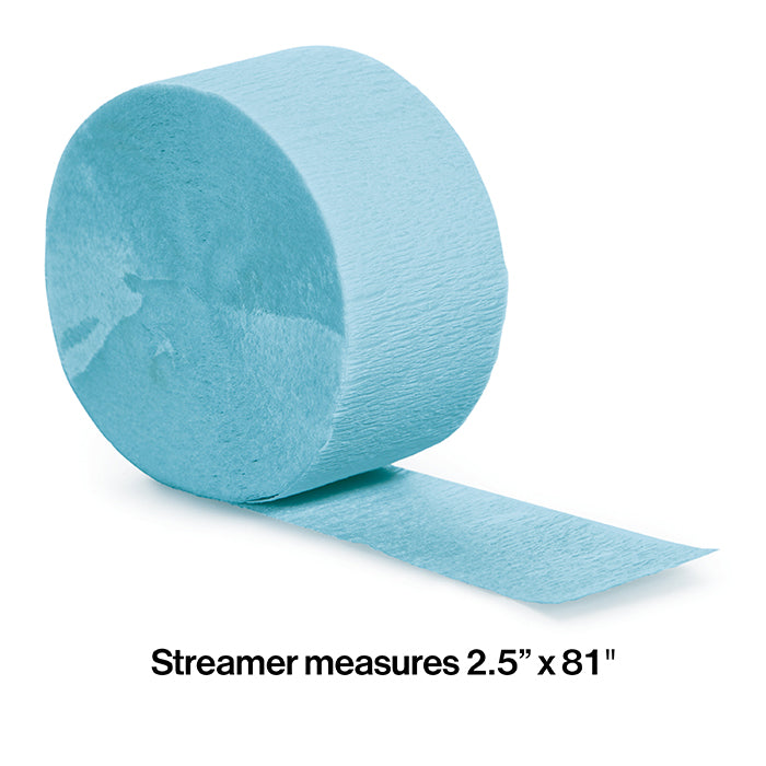 12-Piece Bulk Pastel Blue Crepe Streamer Roll - 81 Feet Long for Birthday Parties, Baby Showers & Wedding Decorations