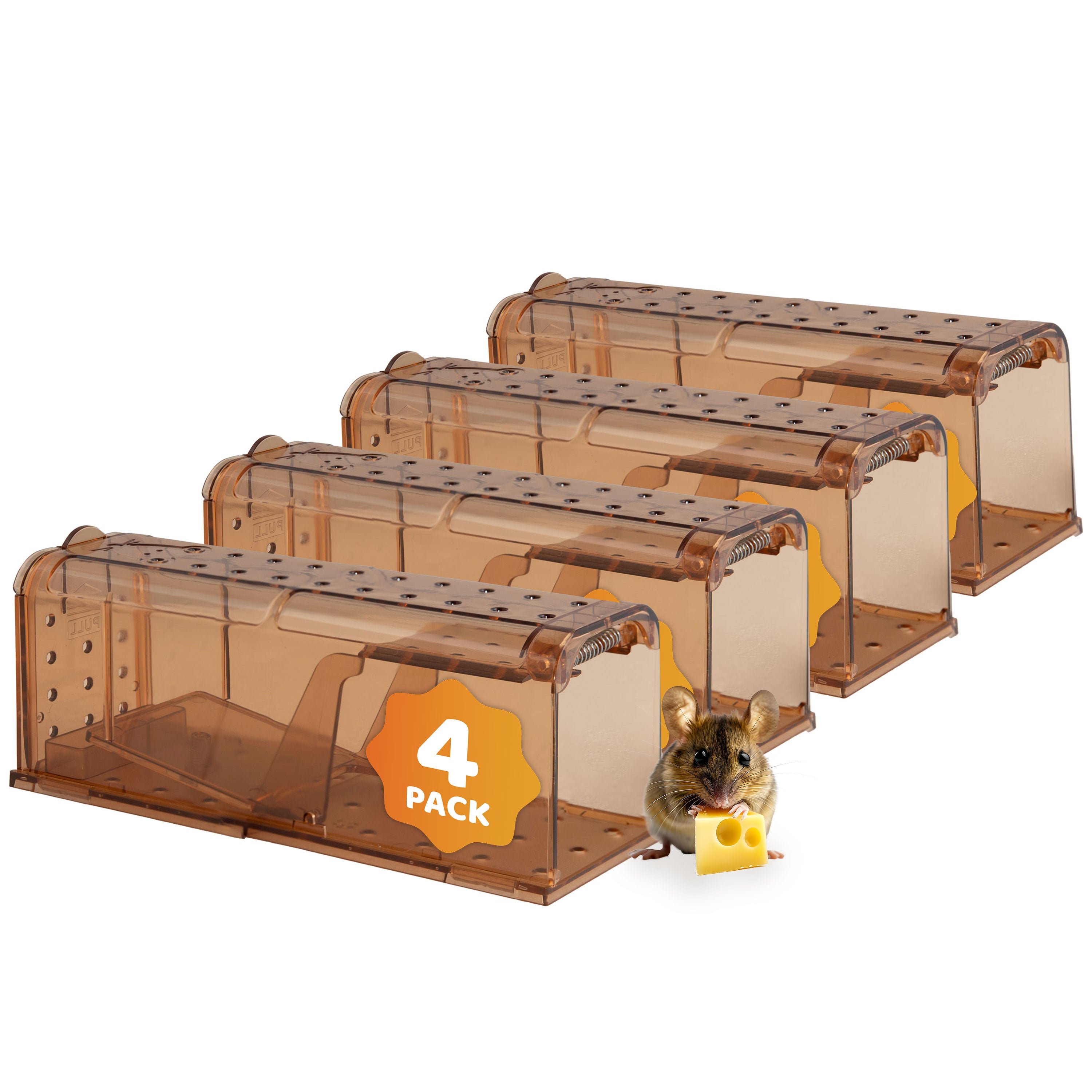 Humane Mouse Trap for Indoor & Outdoor Use - 4 Pack | Catch & Release Live Rodent Traps | Safe & Effective for Home, Garage, Basement & Garden Pest Control