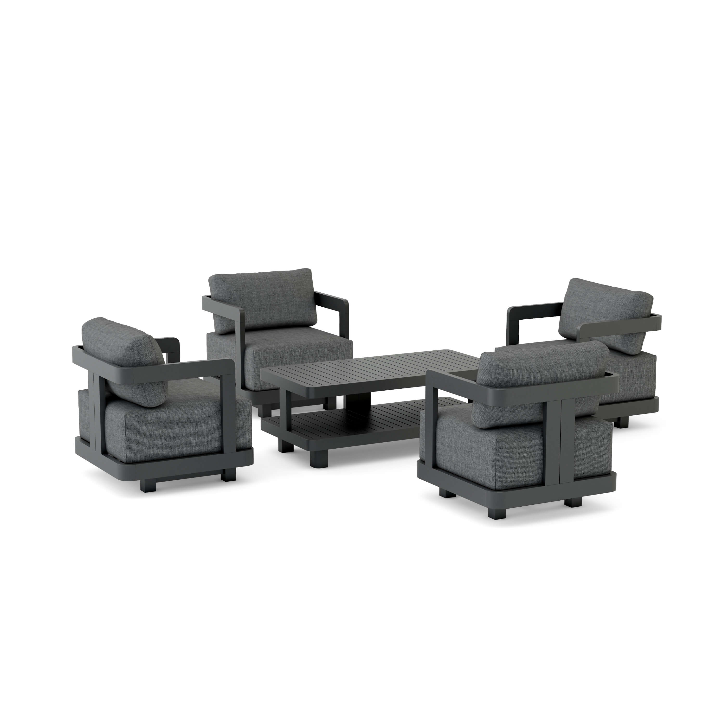 Granada 5-Piece Deep Seating Patio Furniture Set - Outdoor Wicker Sofa Sectional with Cushions for Backyard, Poolside & Garden Relaxation
