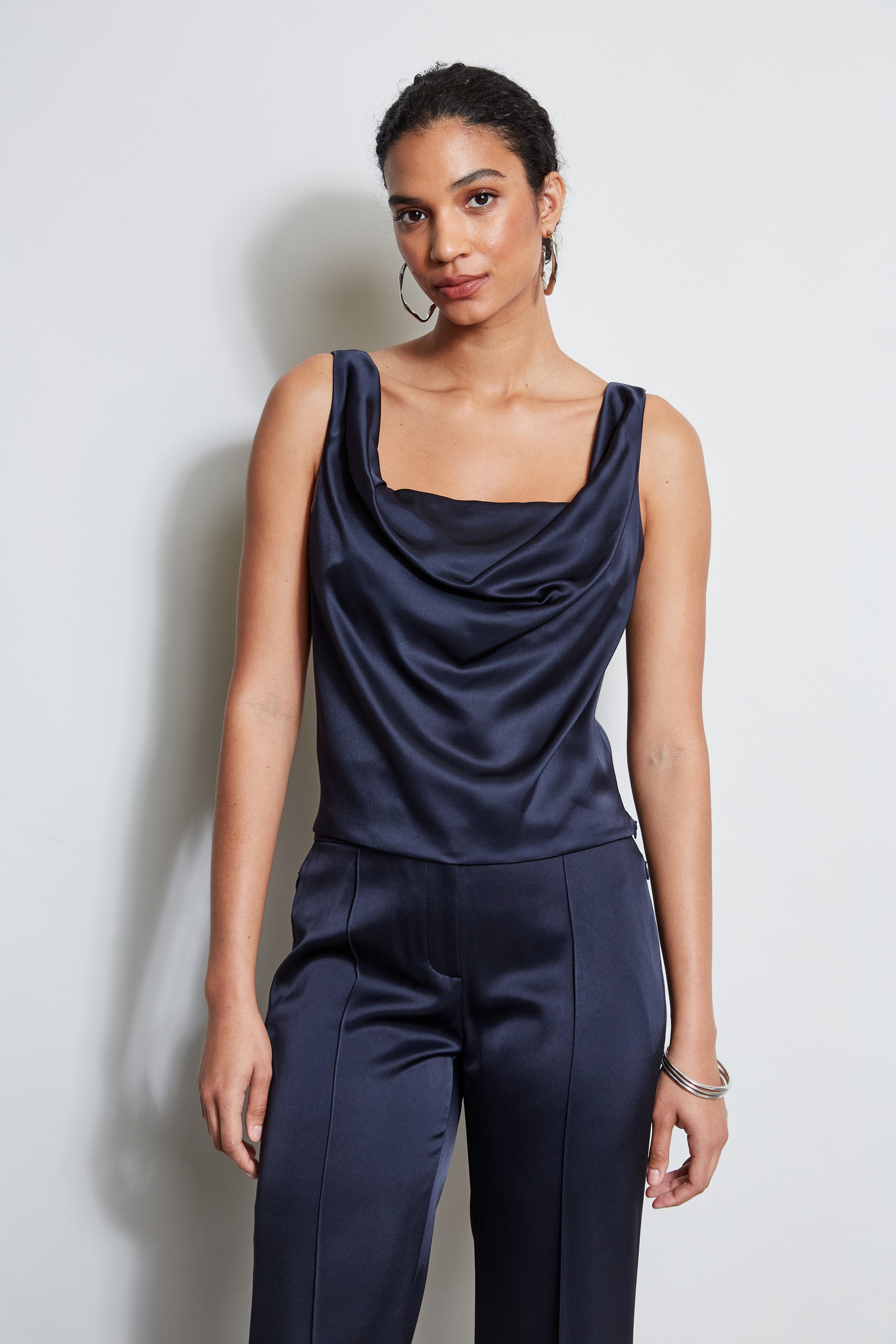 Satin Cowl Cami Top E401N504 - Women's Elegant Stargazer Lace Lingerie for Nightwear & Special Occasions