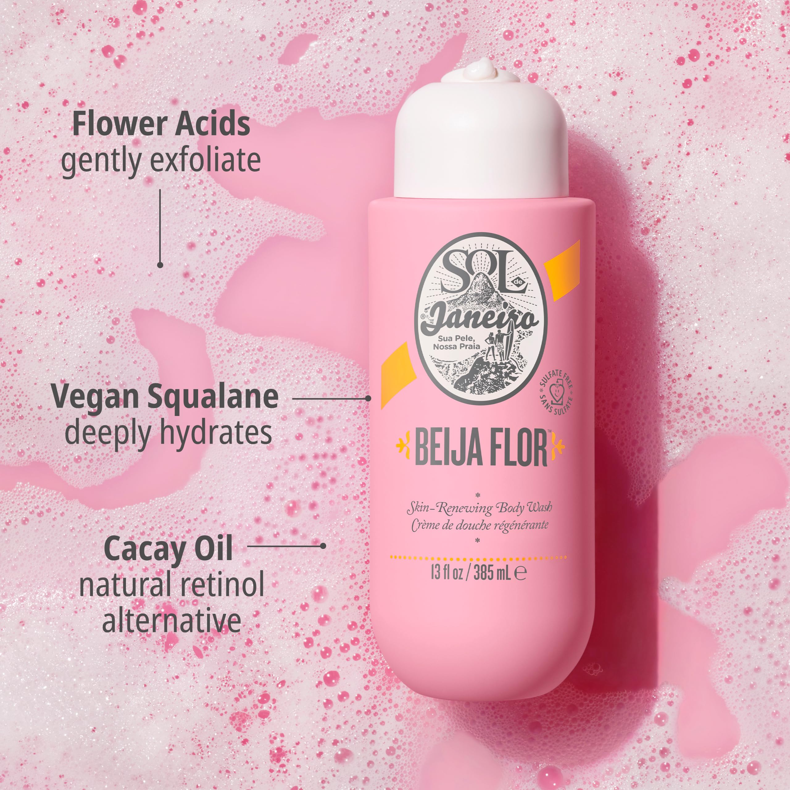 Sol de Janeiro Beija Flor Body Wash - Hydrating & Nourishing Shower Gel for Soft, Glowing Skin | Perfect for Daily Use & Spa Days