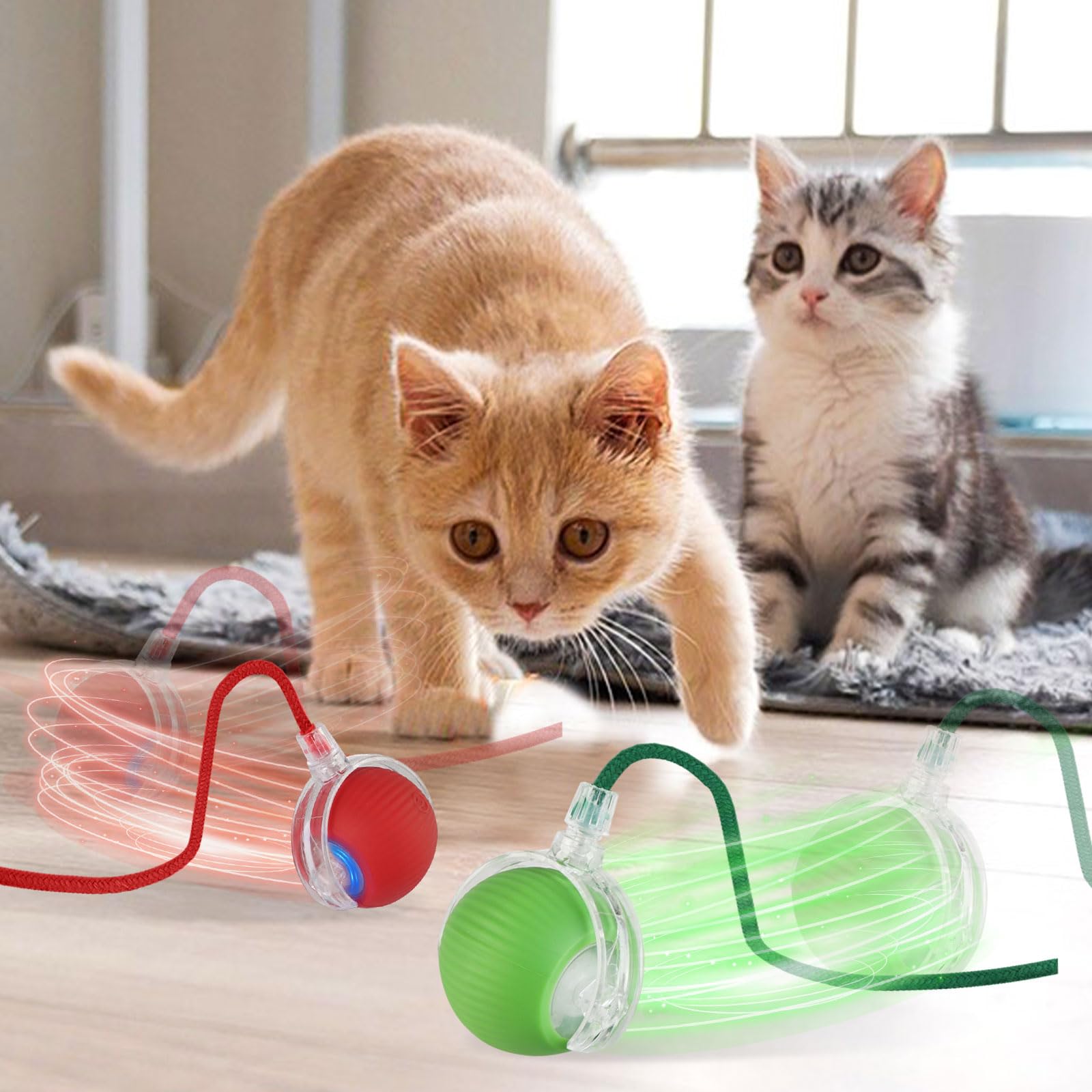 Interactive Cat Toys Rolling Ball - Motion Activated Dog Ball for Indoor Play - Chewie Viral Rolling Ball with 360° Smart Auto Movement - Electric Pet Toy for Cats & Dogs - Perfect for Exercise and Boredom Relief