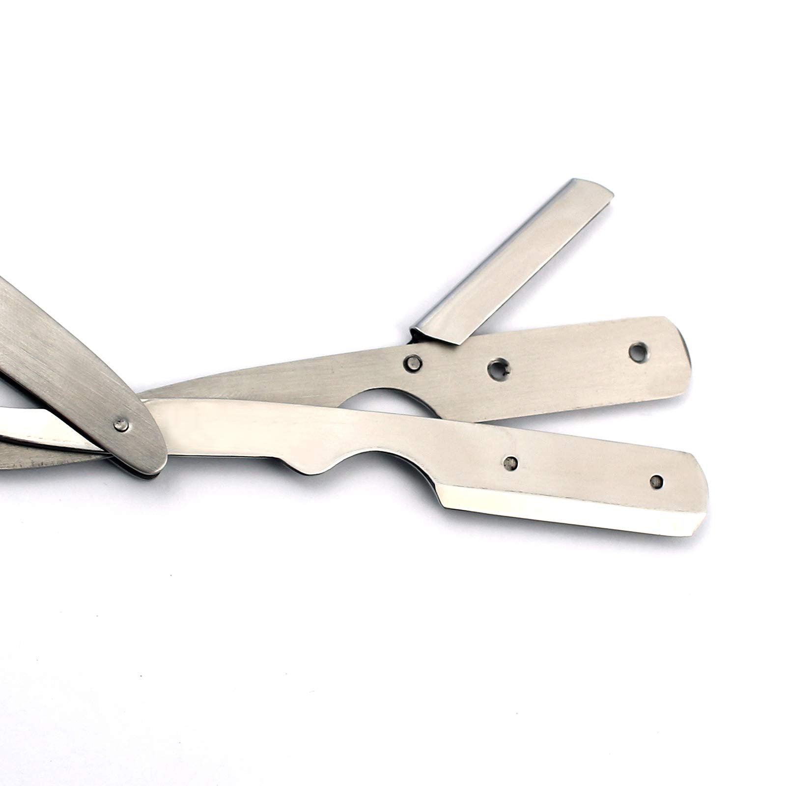Professional Stainless Steel Barber Straight Edge Razor with 100 High-Quality Stainless Steel Blades - Easy Blade Replacement for Precise Shaving & Grooming | Perfect for Barbershops, Home Use & Travel Shaving Kits