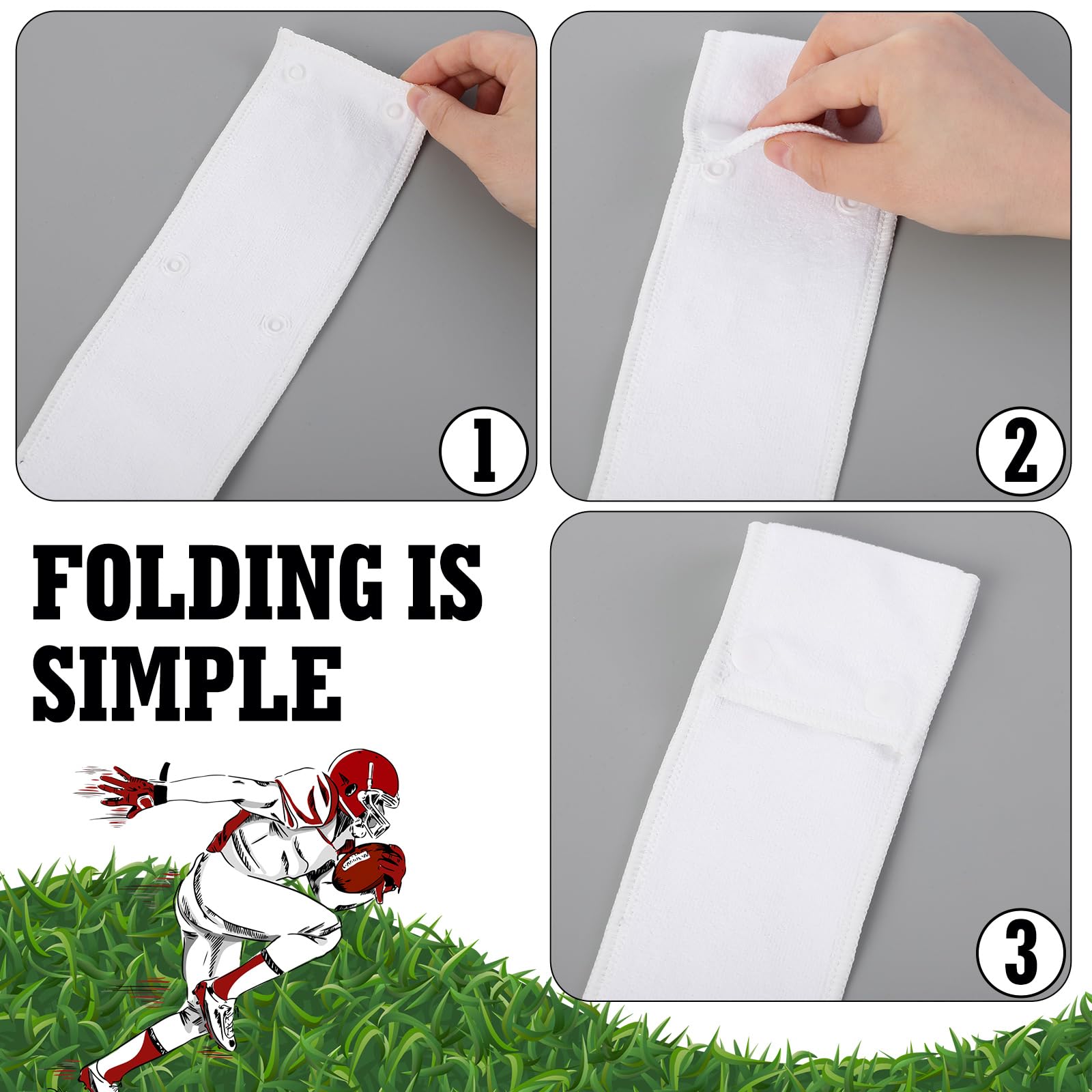 Best Football Towel for Players - Lightweight Sports Towel with Button Clip - Absorbent Drip Streamer for Football, Soccer & Training - Perfect for Games, Workouts & Outdoor Activities