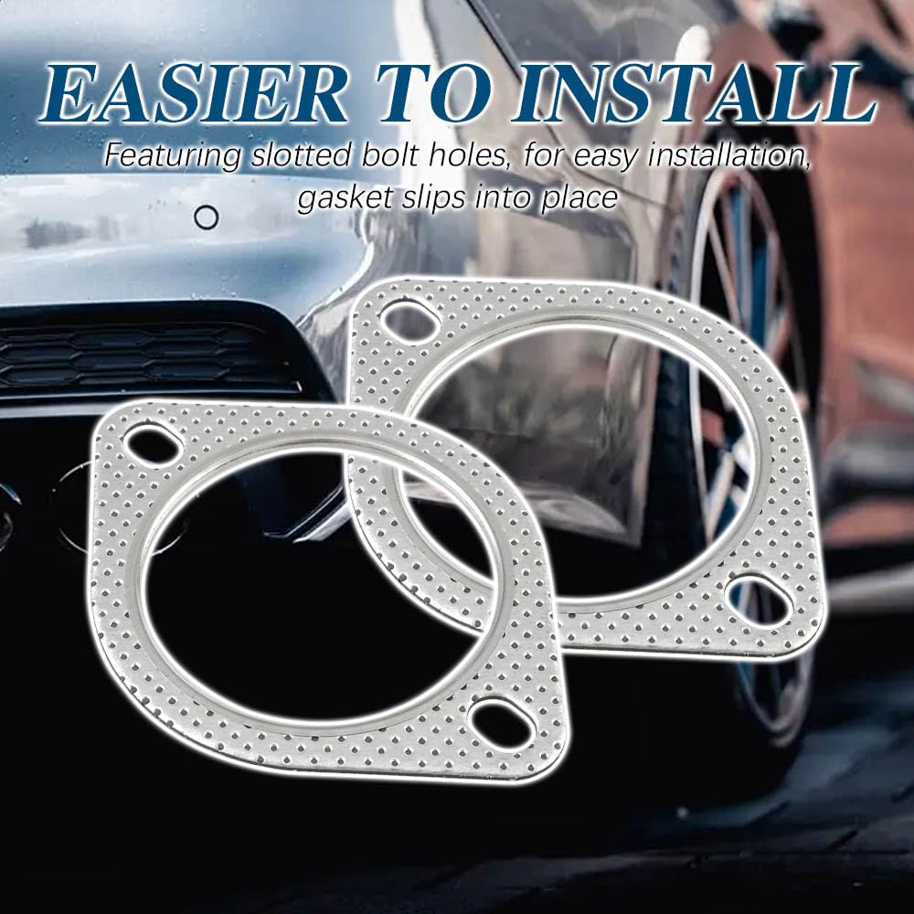 2PCS 3-Inch Exhaust Gasket for Car Truck SUV - High Temp Seal