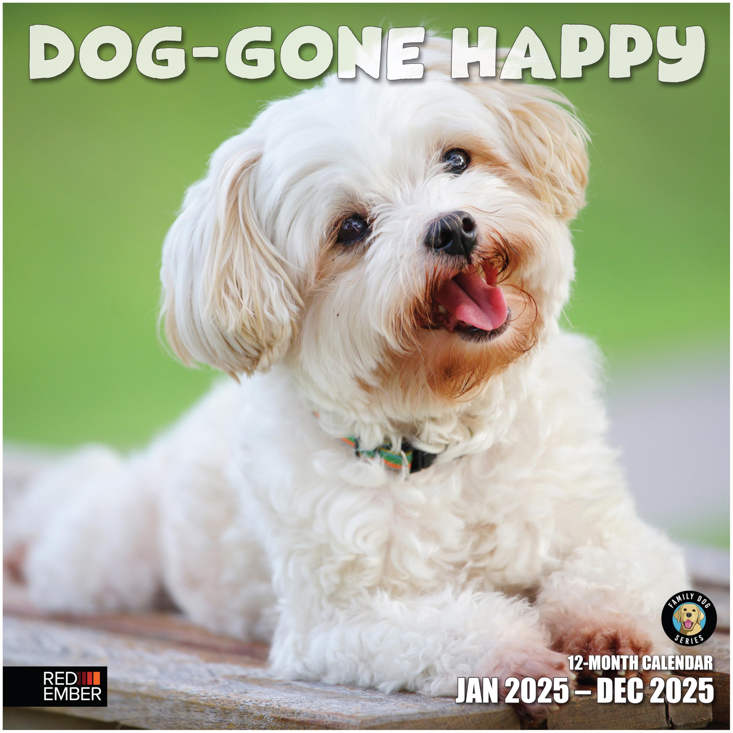 RED EMBER Dog-Gone Happy 2025 Wall Calendar - 12 Month Large 12x24 Inch with Thick Sturdy Paper - Perfect Gift for Dog Lovers - Home, Office & Classroom Decor