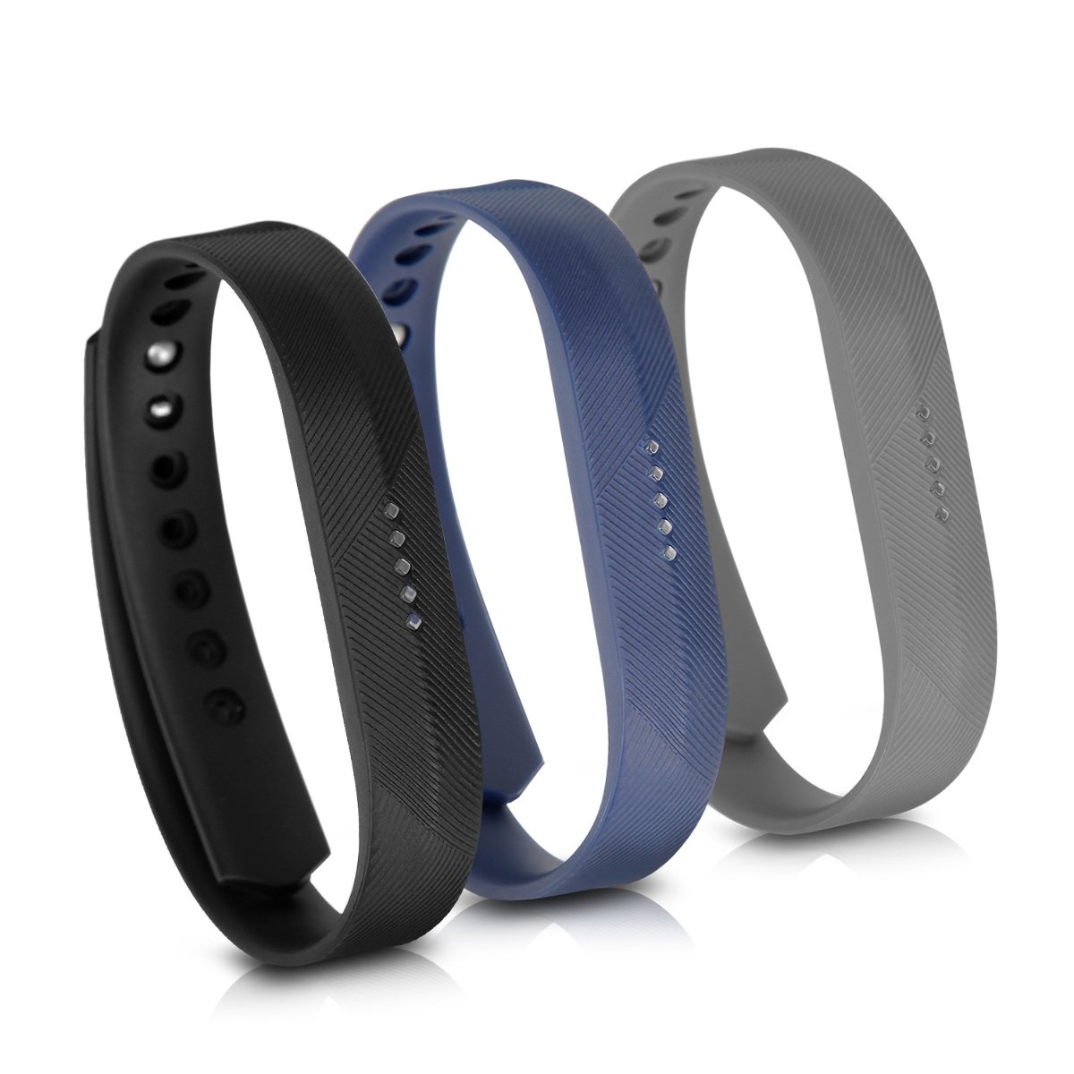kwmobile TPU Watch Strap Compatible with Fitbit Flex 2 - 3 Pack Durable Replacement Bands for Fitness Tracker - Perfect for Workouts, Running & Daily Wear