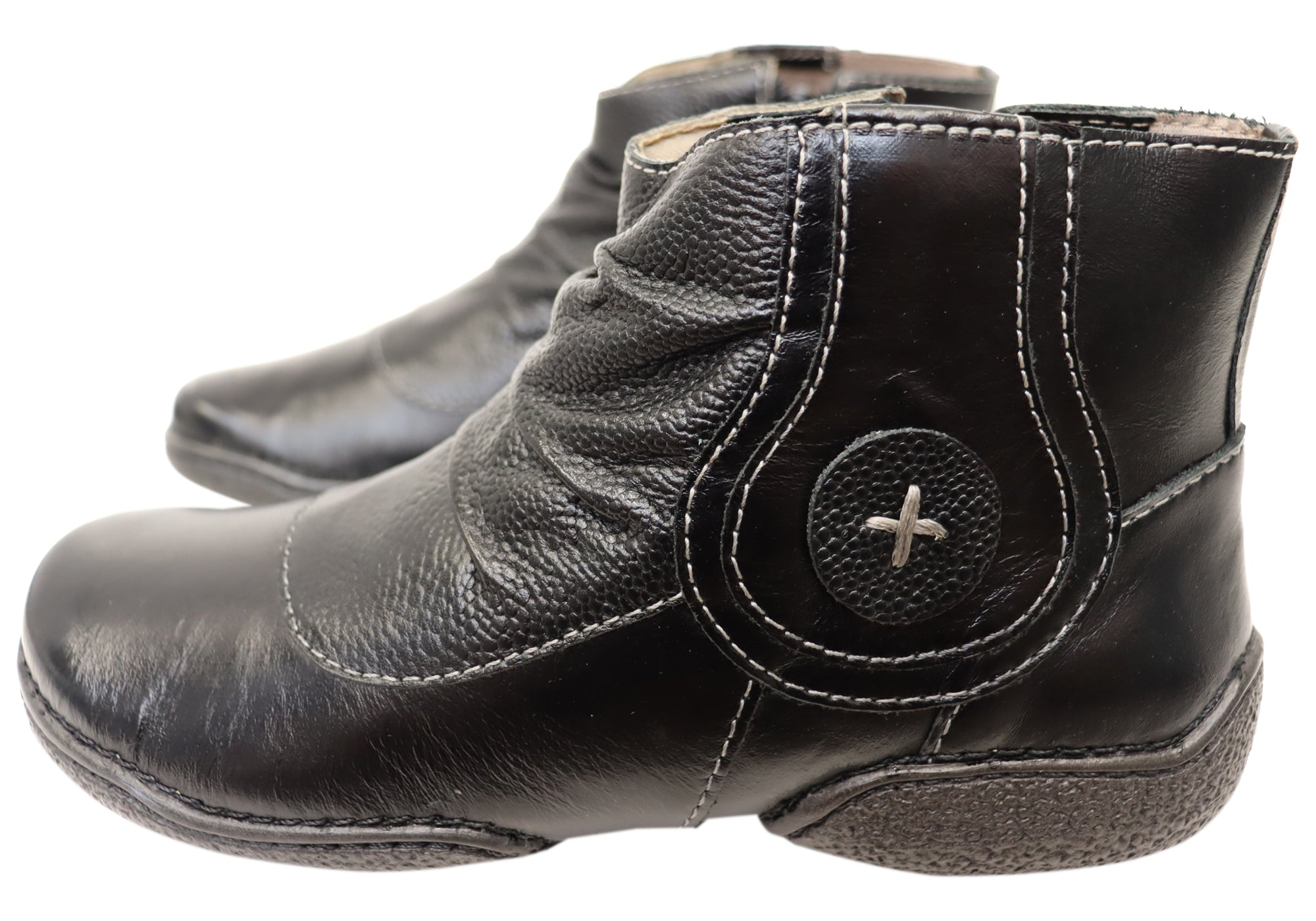 J Gean Luna Women's Comfortable Leather Ankle Boots - Made in Brazil - Perfect for Casual Outings, Office Wear & Fall Fashion
