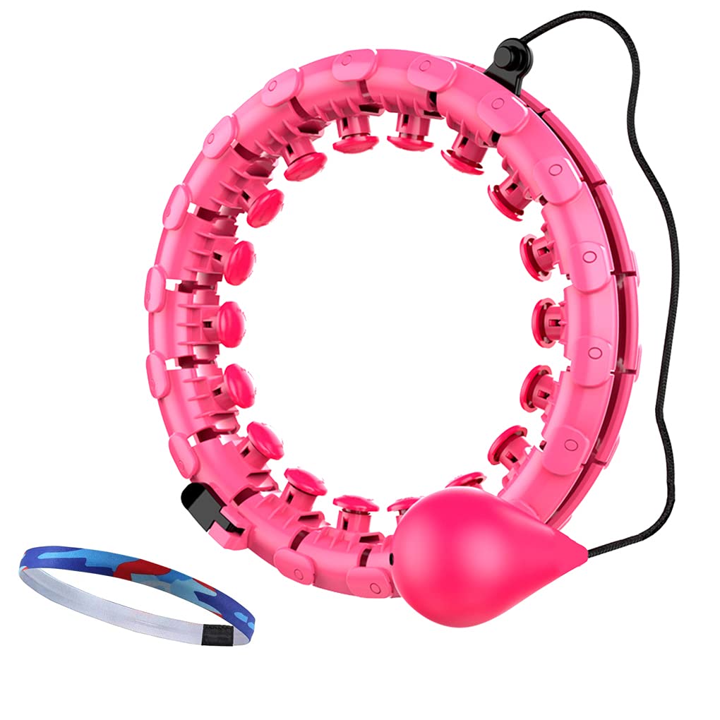 Smart Weighted Hula Hoop for Adults & Kids - 2-in-1 Abdominal Workout with Detachable Massage Knots | Auto-Rotating Weight Loss Exercise Hoop | Perfect for Home Fitness, Office Breaks & Fun Family Activities