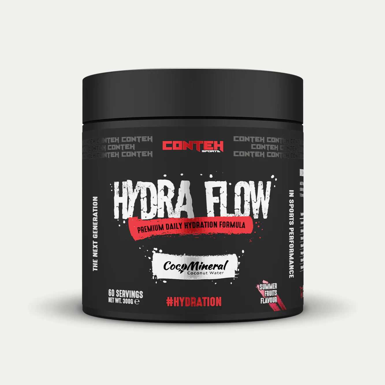 Conteh Sports Hydra Flow Daily Hydration Powder - 300g Electrolyte Drink Mix for Athletes & Active Lifestyles - Perfect for Workouts, Running & Outdoor Activities