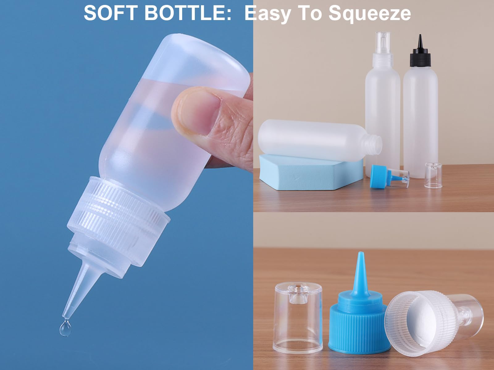 6-Pack 2oz Squeeze Bottles for Cake Decorating, Icing, Condiments & More – Perfect for Baking, Pancake Syrup, Salad Dressing & Cookie Decorating Supplies