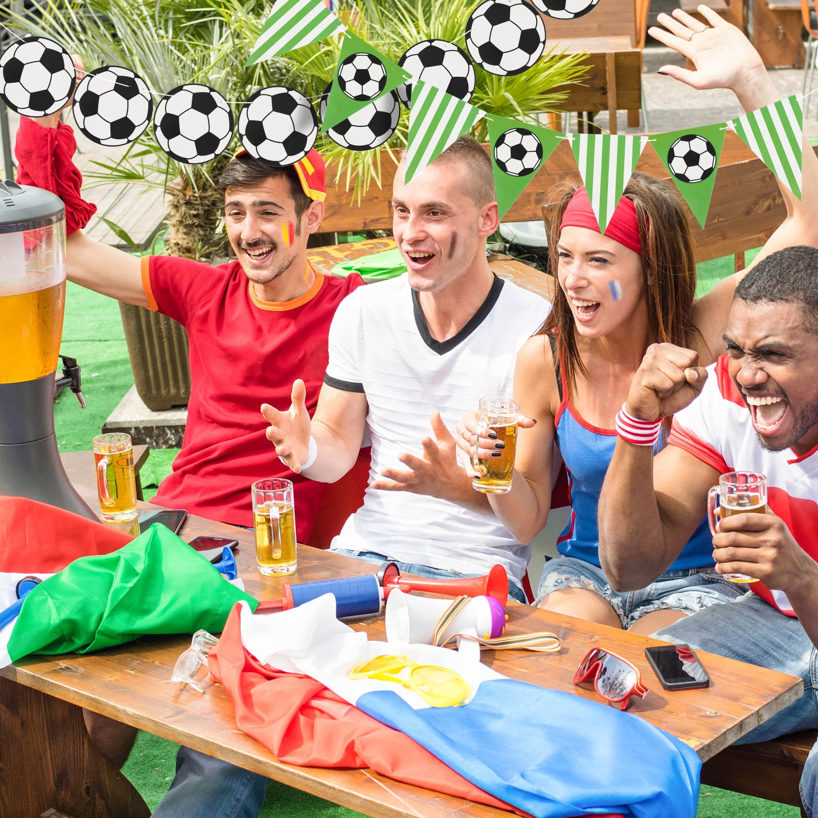 Zonon 4-Piece Soccer Party Decorations Set - Sports Themed Birthday Banner, Ball Garland & Paper Supplies for Kids, Team Parties & Game Day Celebrations