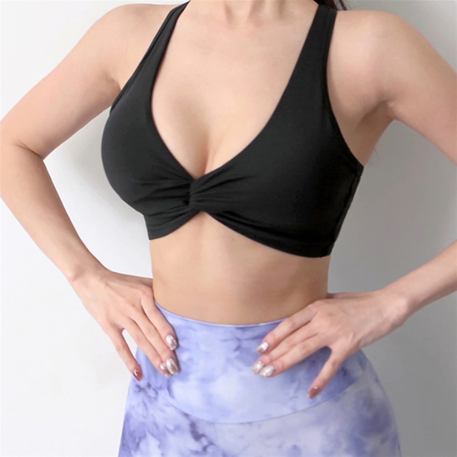 EKDSPW Adjustable Buckle Sexy Sports Bra Tank Top - Naked Feel Fabric, Removable Pads, Workout Gym Vest for Yoga, Running, Fitness (Black, Size M) - Perfect for Yoga, Gym & Active Lifestyle