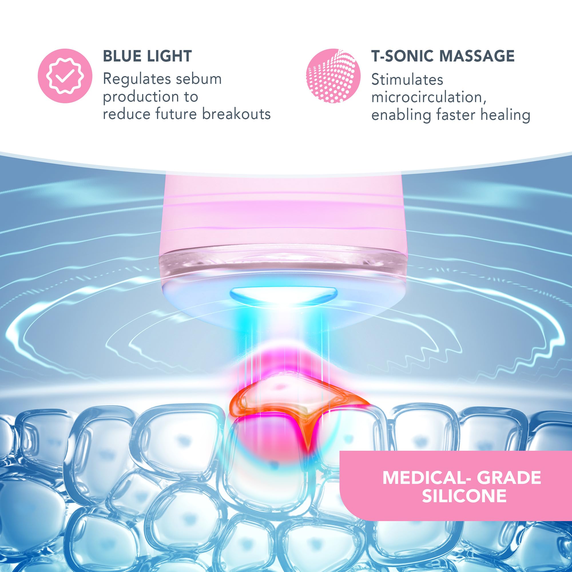 Foreo ESPADA 2 LED Light Therapy Acne Treatment Device - Blue & Red Light Therapy for Blemish & Scar Removal - Medical-Grade Silicone Skincare Tool - Perfect for Daily Acne Care & Post-Breakout Recovery