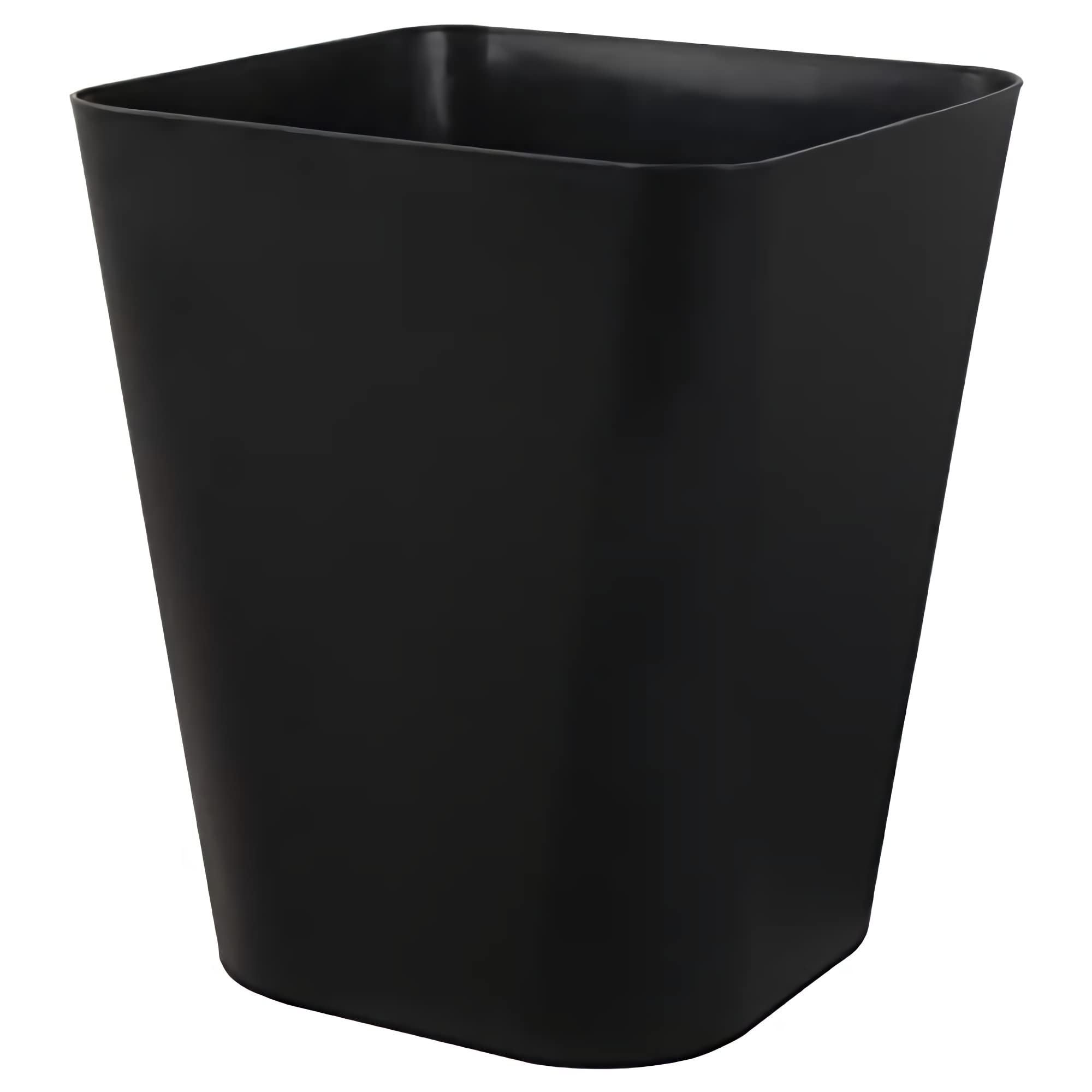 Small Plastic Trash Can - 3 Pack Square Waste Basket for Bathroom, Office, Dorm, Kitchen & Bedroom | Space-Saving Under Desk Garbage Bin | Perfect for Home, Office & Small Spaces (Black)