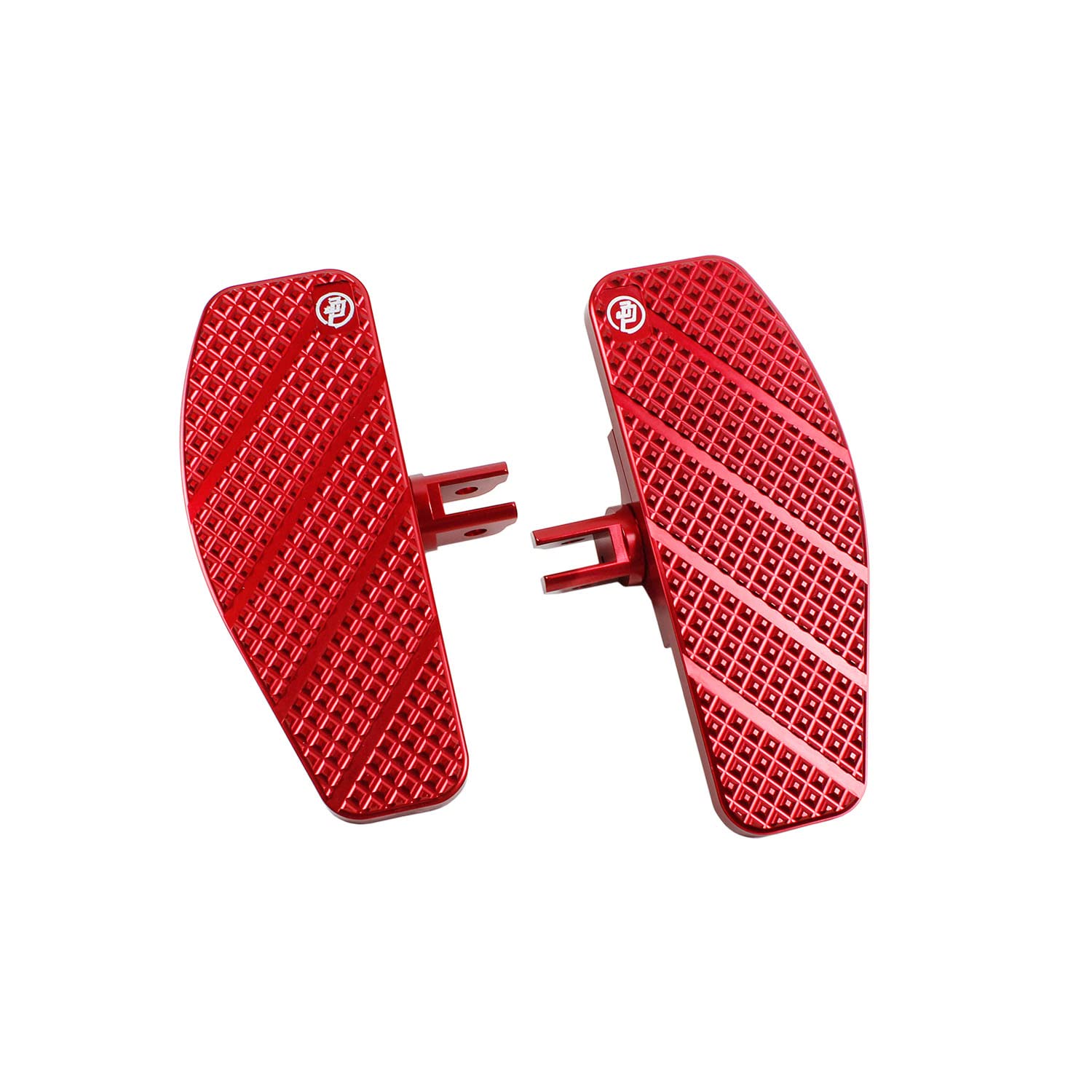 POWERJAMES 8 Inch Mini Foot Pedal Floorboard for Harley Davidson 2018+ FX Street Bob, Breakout, Low Rider Softail Standard - Red - Motorcycle Foot Rest for Comfortable Riding & Custom Bike Accessories
