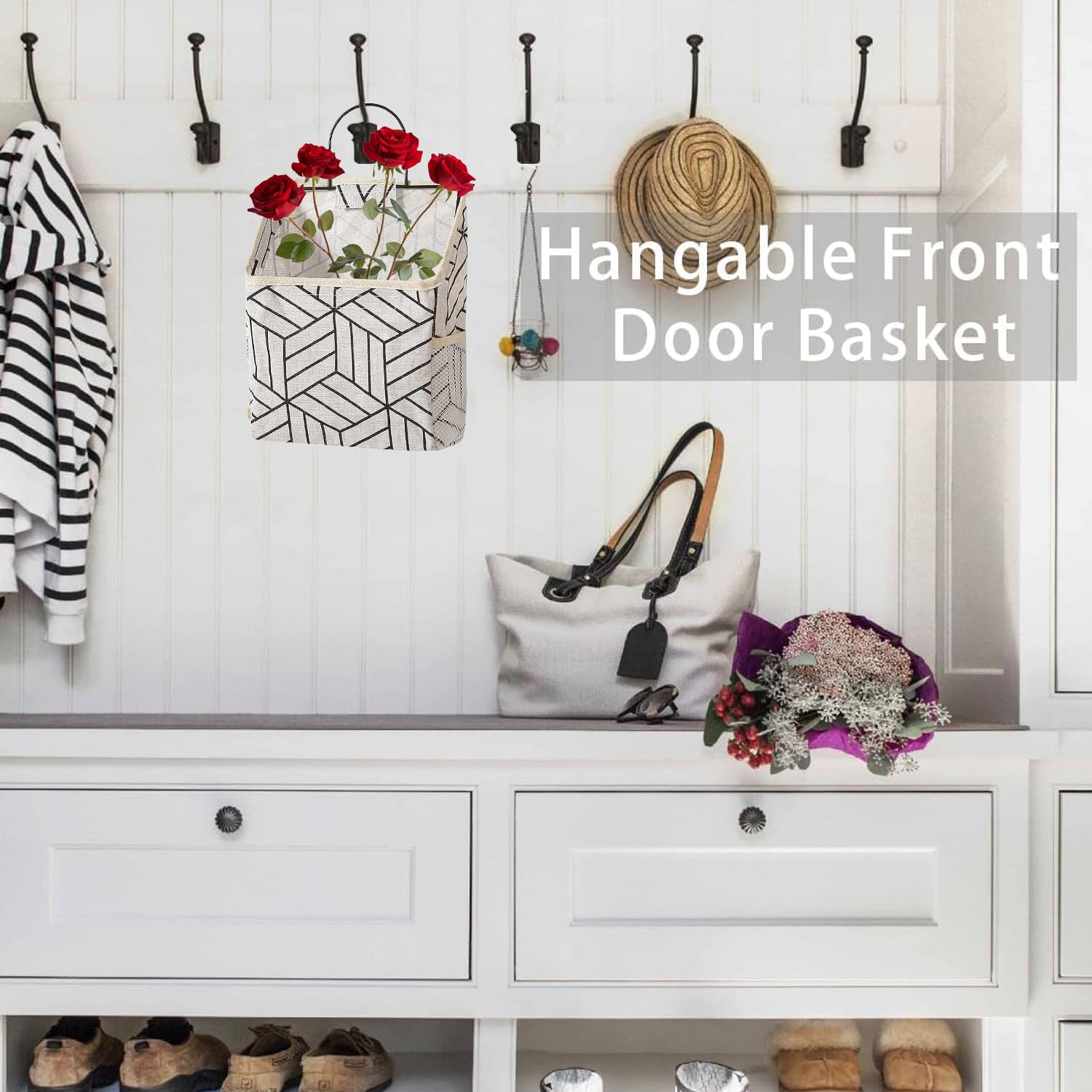 2-Pack Waterproof Over The Door Hanging Storage Organizer - Linen Cotton Closet Organizer with Pockets for Home, Dorm, Bedroom & Bathroom | Space-Saving Solution for Clothes, Toys & Accessories (Style 3)