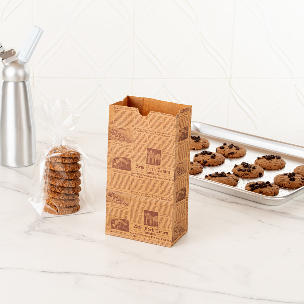 Eco-Friendly Kraft Paper Bags 4 lb - 5 x 3.25 x 9.5 Inches - 100 Count Box - Perfect for Grocery, Retail & Gift Packaging - Sustainable Shopping Bags for Stores, Restaurants & Events