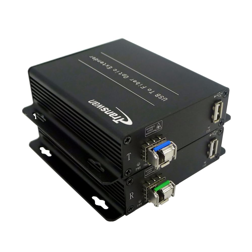 High-Speed USB 2.0/1.0 Fiber Optic Extender - Extend Up to 5km with Singlemode or 250m with Multimode Fiber | Compatible with USB 1.1 | Includes SFP Module | Plug & Play | Ideal for Industrial Automation, Security Systems & Long-Distance Data Transfer