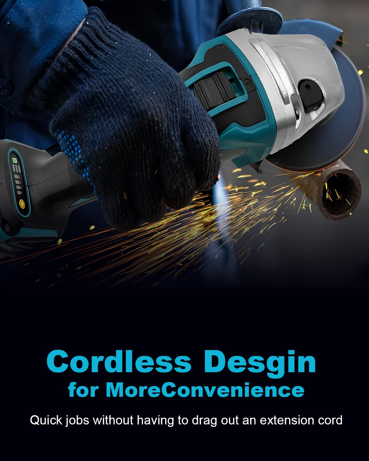 18V Brushless Cordless Angle Grinder Power Tool Kit - No Battery (Compatible with 18V Batteries) with Handle, Grinding Wheel, Cutting Wheel, Flap Disc & Carving Disc - Perfect for Metal Cutting, Grinding, Polishing & DIY Projects