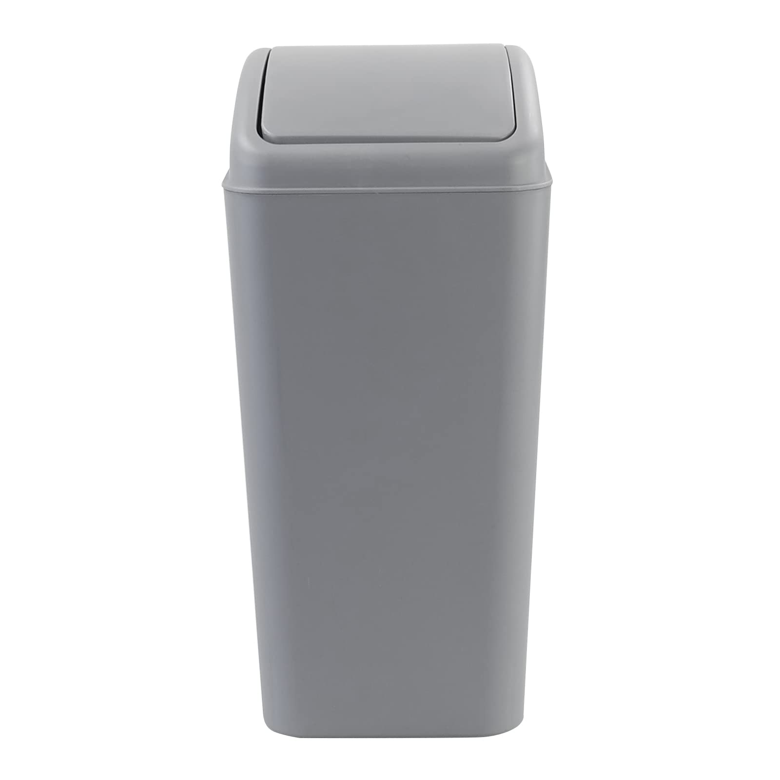 4.5 Gallon Plastic Swing-Top Trash Can with Lid - Odor-Proof Kitchen & Bathroom Waste Bin, Gray - Perfect for Home, Office, Dorm & RV Use