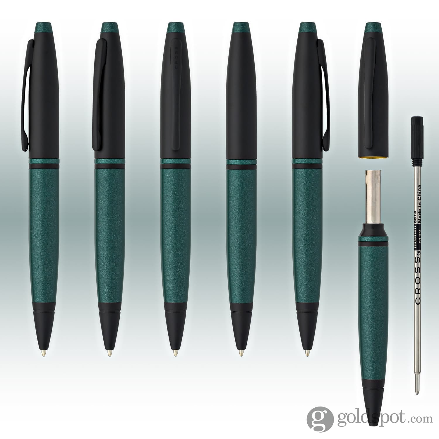 Premium Cross Calais Matte Green Lacquer Ballpoint Pen with Black Trim - Elegant Writing Instrument for Office, Business Gifts & Everyday Use