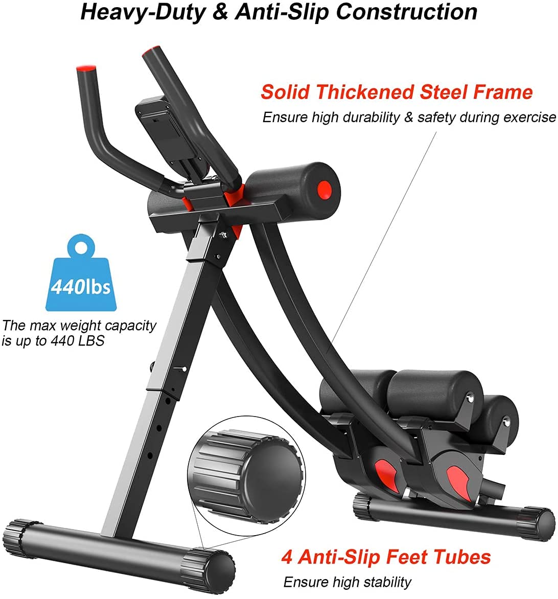 Multi-Functional Ab Machine for Home Gym - Adjustable Height Abdominal Workout Equipment for Core Strength Training | Perfect for Home Fitness & Small Spaces