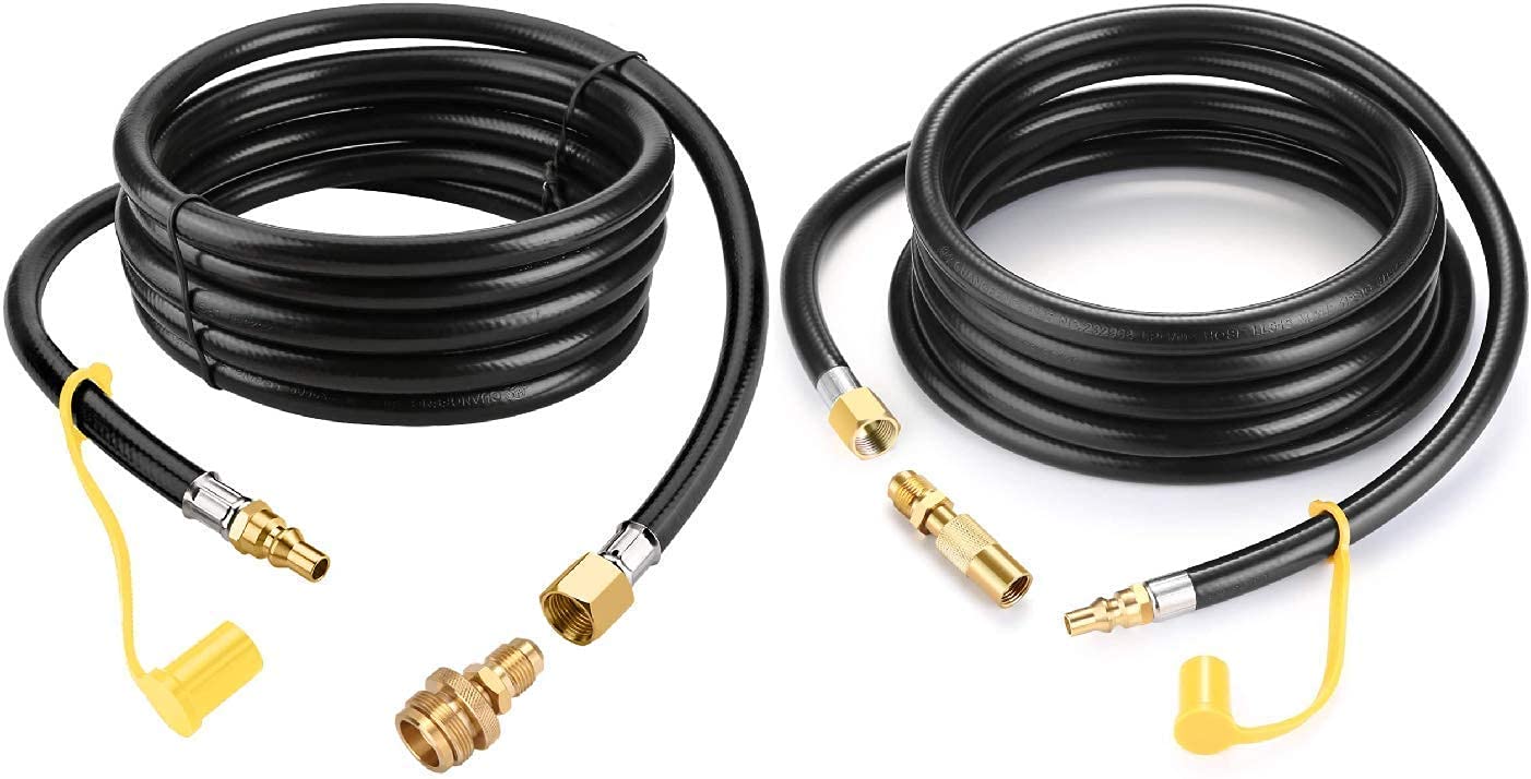 WADEO 12 FT Propane Quick Connect Hose for RV to Gas Grill & 1/4