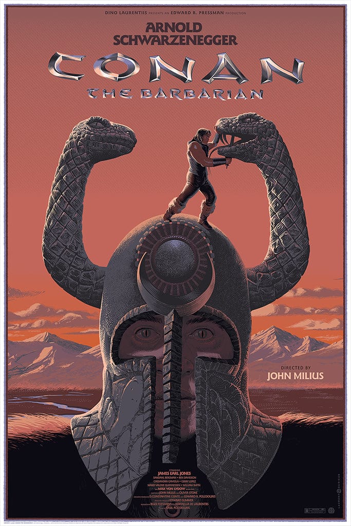 Conan the Barbarian Movie Poster - Vintage Fantasy Art Print for Home Theater, Game Room & Office Decor