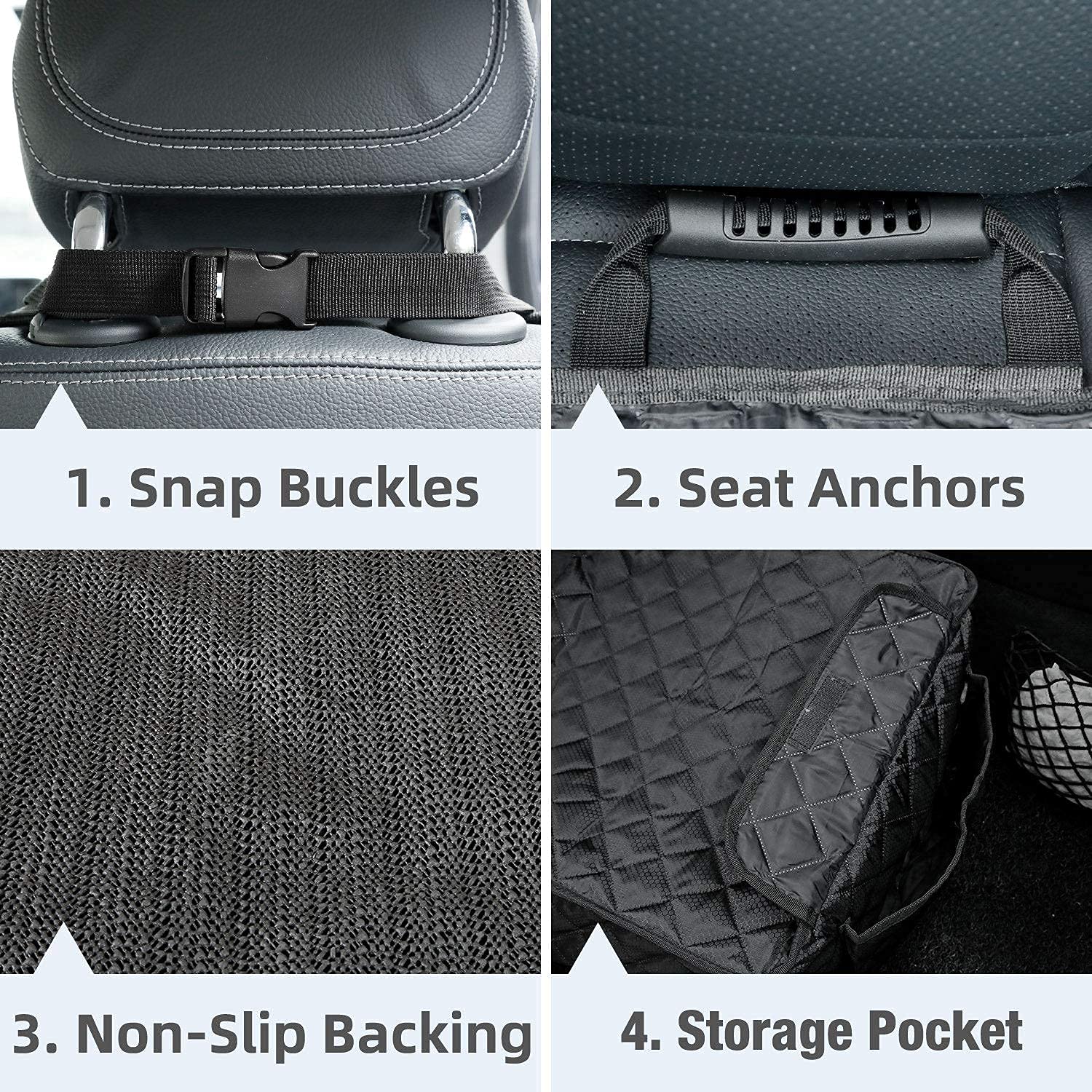 PETICON Waterproof Dog Car Seat Cover - 100% Washable Pet Back Seat Protector with Mesh Window & Full Front Seat Cover | Side Flaps for Cars, Trucks, SUVs & Jeeps | Perfect for Road Trips, Vet Visits & Outdoor Adventures