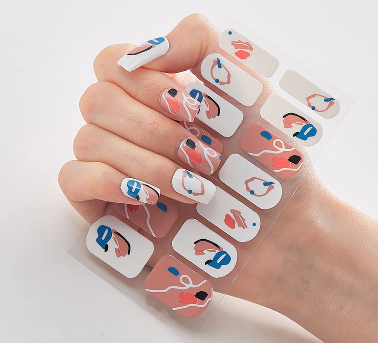 3D Nail Stickers for Women & Girls - Waterproof Glitter Luxury DIY Nail Art Decals - Self-Adhesive Peel Off Fake Nails - 14 Pieces Multicolor (DQ3-26) - Perfect for Parties, Weddings, Holidays & Everyday Nail Fashion