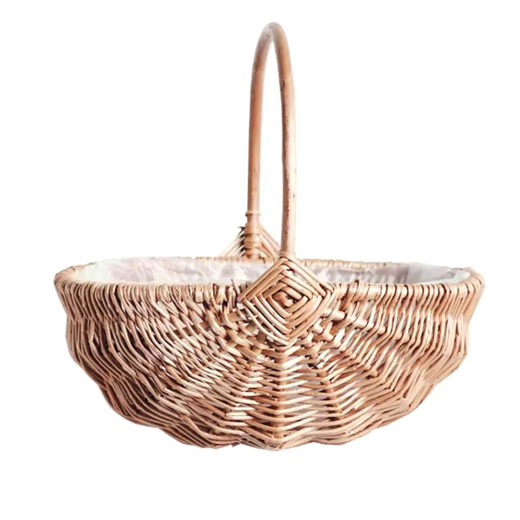 YJXGVJFQ Woven Flower Basket - Handmade Storage Basket for Wedding Decor, Kitchen Organization & Home Decor | Perfect for Floral Arrangements, Fruit Display & Pantry Storage