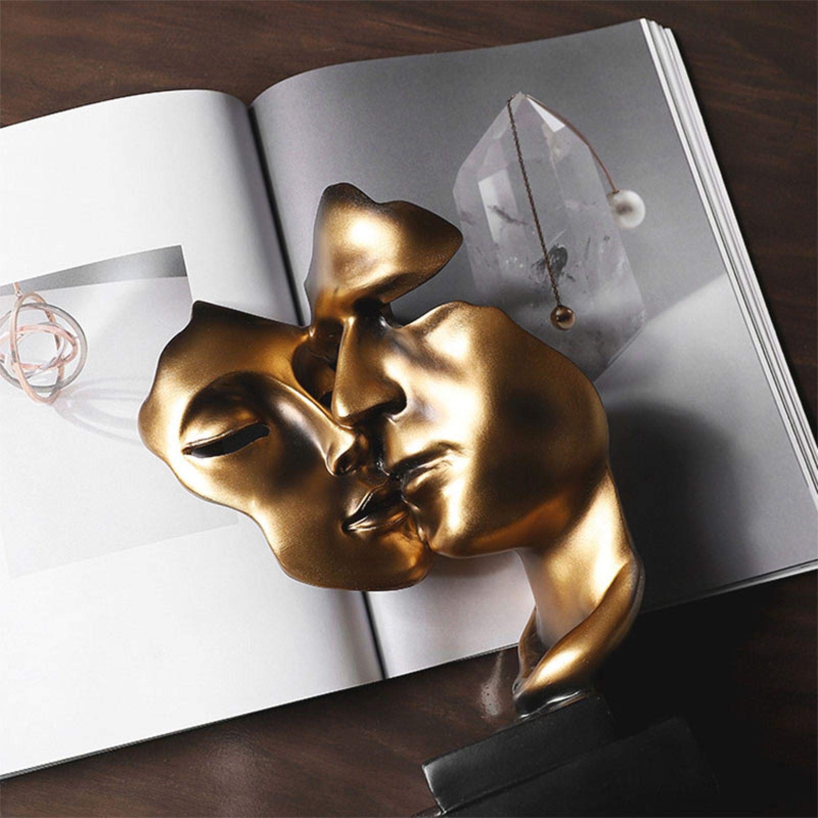 ZSQZJJ Abstract & Creative Desk Decor Statue - Nordic Minimalist Silence is Gold Resin Sculpture Figurine - Perfect for Home Office Decor, Wedding Gifts & Modern Interior Design