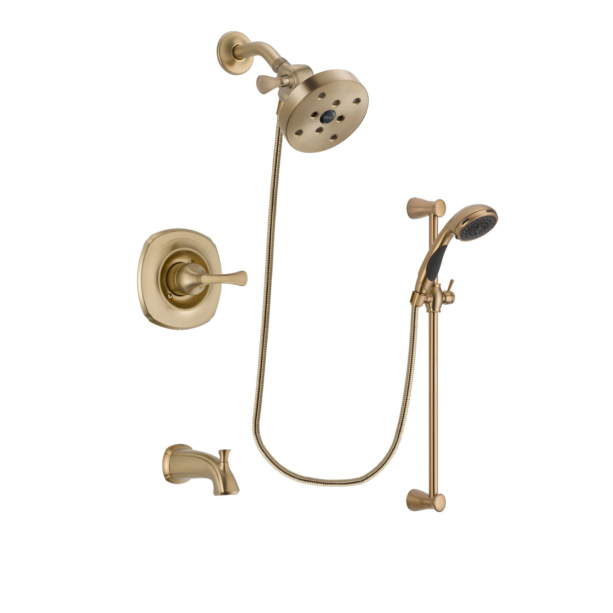 Delta Addison Champagne Bronze Finish Tub and Shower Faucet System with 5.5
