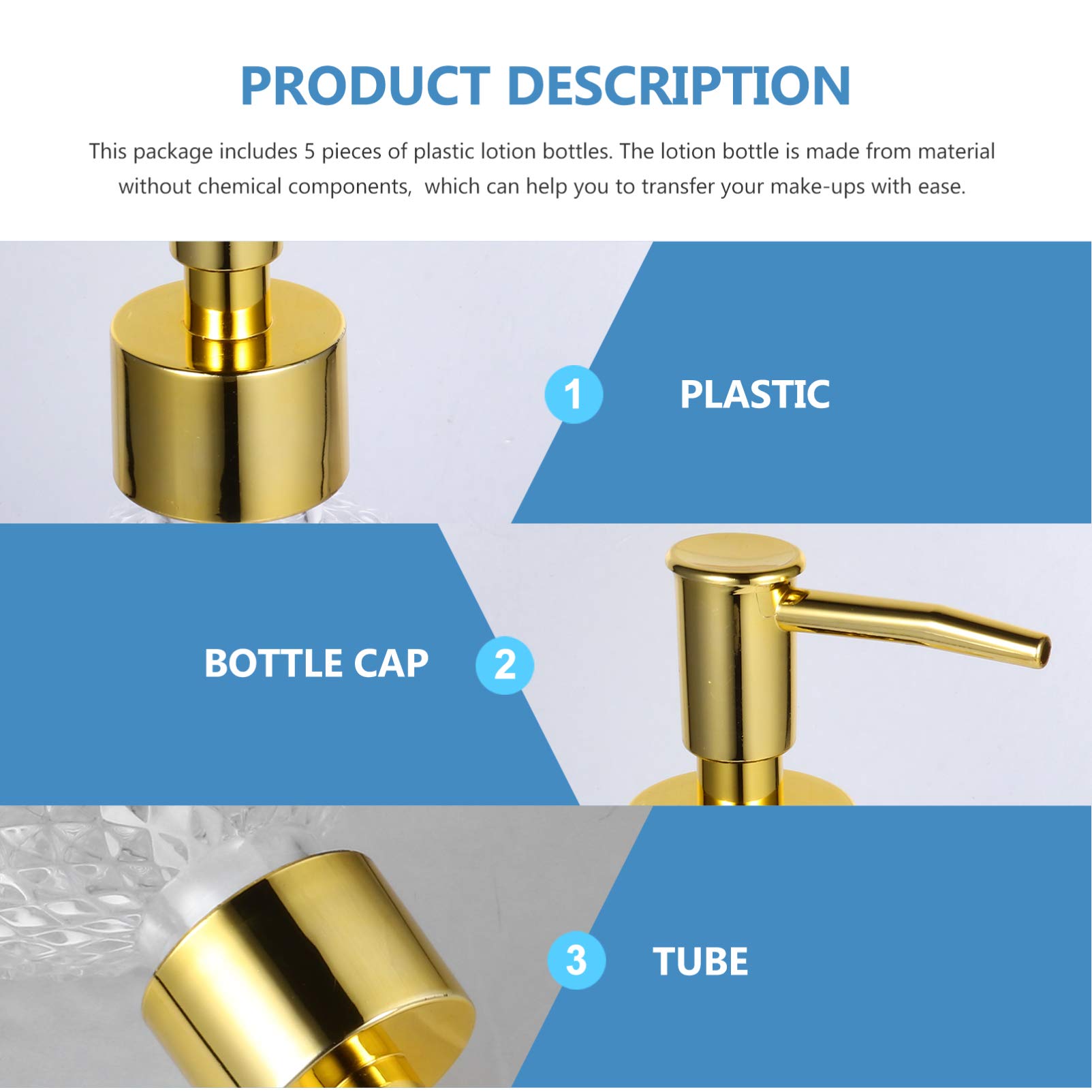 DOITOOL 1pc Glass Lotion Bottle with Pump - Travel Size Empty Containers for Body Wash, Shampoo, Conditioner - Perfect for Airplane Carry-On, Gym, Camping & Vacation Essentials