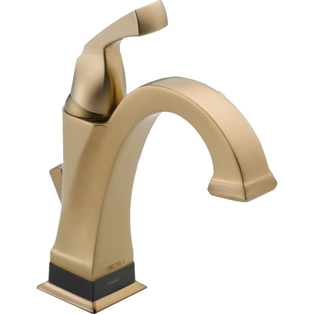 DELTA FAUCET 551T-CZ-DST Centerset Bathroom Sink Faucet in Champagne Bronze Finish - Perfect for Modern Bathroom Vanities and Powder Rooms