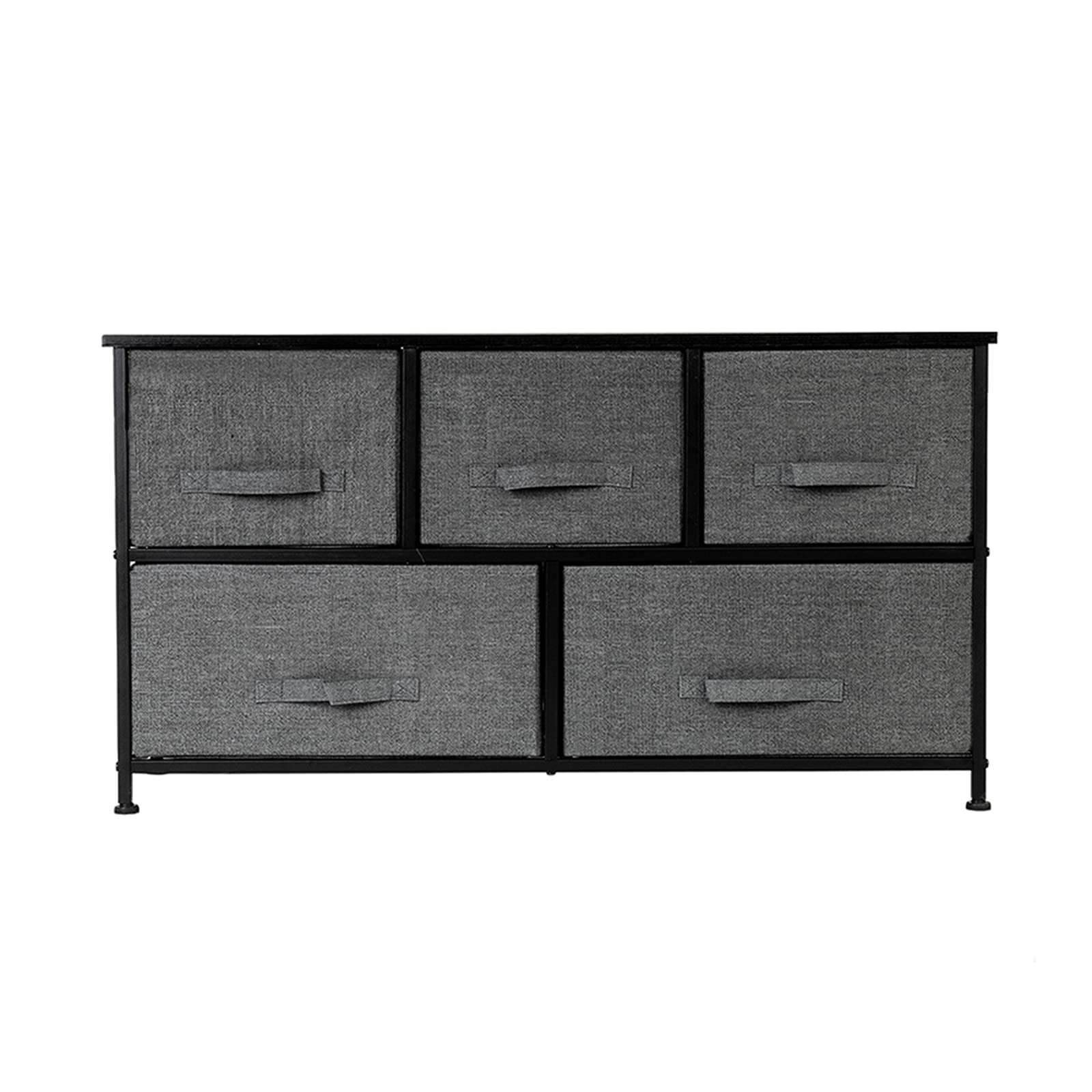 EZEELIFE 2-Tier Fabric Dresser with Steel Frame & Wood Top - Easy Pull Drawer Storage Organizer for Bedroom, Closet, Entryway & Hallway - Perfect for Clothes, Toys, and Home Organization