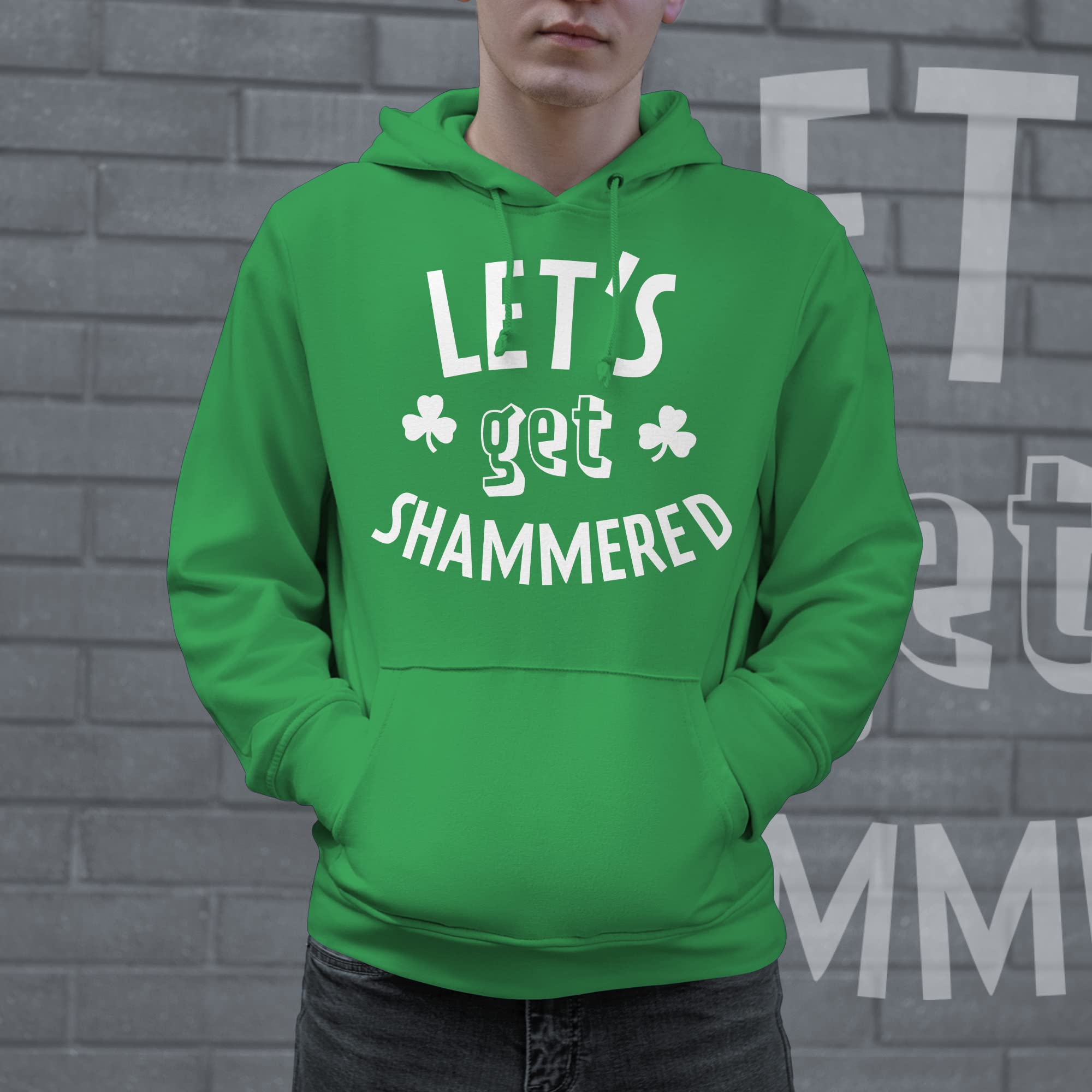 Funny St. Patrick's Day Hoodie - Crazy Dog 'Let's Get Shammered' Graphic T-Shirt with Cool Shamrock Design | Perfect for Irish Pub Crawls, St. Paddy's Day Parties & Drinking Enthusiasts