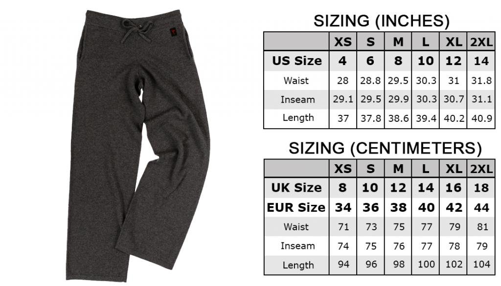 Women's 100% Cashmere Lounge Pants with Drawstring Waist & Side Pockets - Ultra Soft Hand-Knitted Comfort for Home Relaxation, Yoga & Travel
