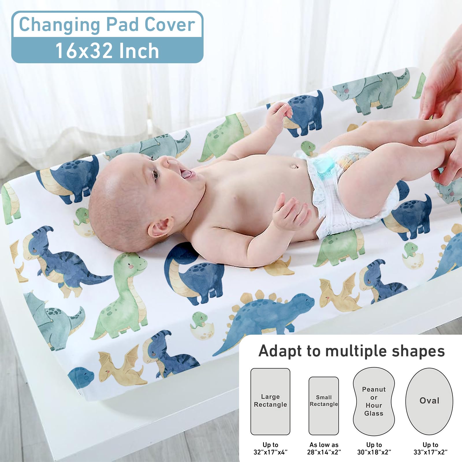 Custom Personalized Dinosaur Baby Crib Bedding Set - 5 Piece Nursery Set with Round Rug & Blanket for Newborn Girls | Perfect Baby Shower Gift & Nursery Decor for Dinosaur-Themed Rooms