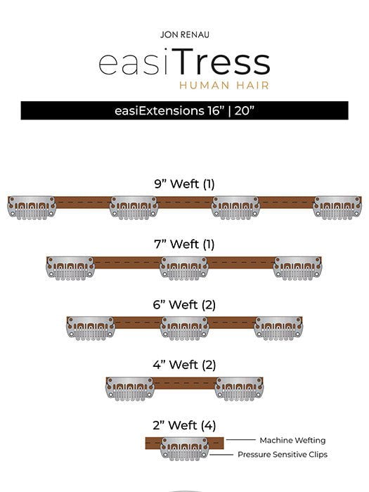 EasiExtensions 16 Inch Human Hair Clip-In Extensions for Length & Volume | Natural Looking Hair Extensions for Daily Wear & Special Occasions
