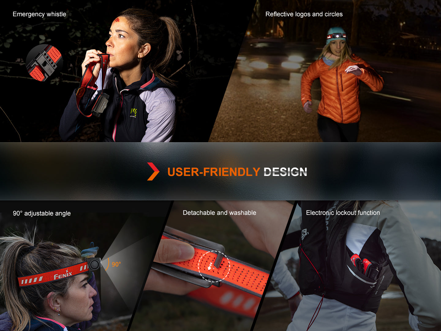 Fenix HM62 T Lightweight Rechargeable Headlamp for Trail Running, Hiking & Camping - 1000 Lumen LED Headlight with Red Light Mode for Night Adventures