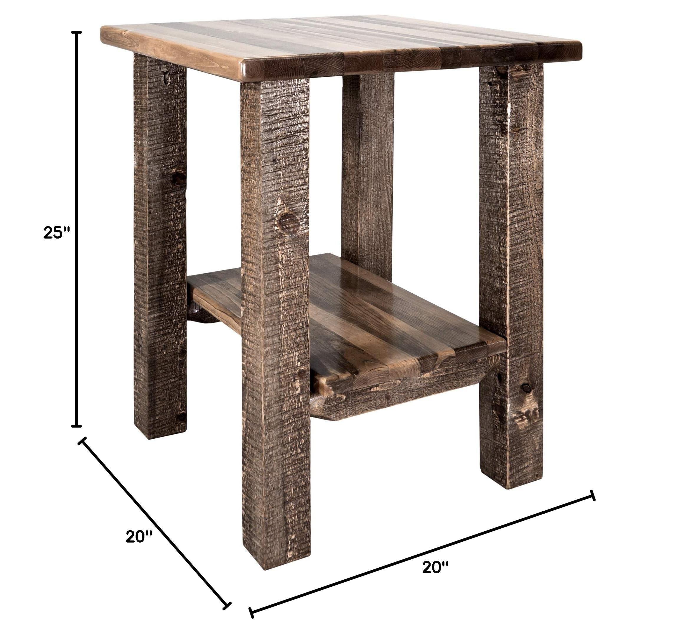 Montana Woodworks Homestead Collection Nightstand - Solid Wood Bedside Table with Stain & Clear Lacquer Finish for Bedroom Decor | Rustic Farmhouse Style Night Stand with Storage Shelf