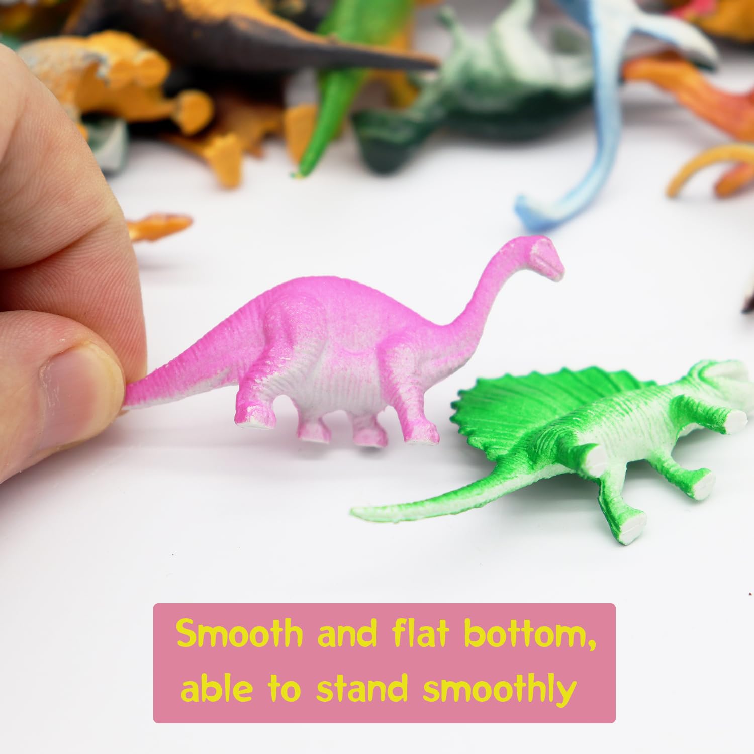 64Pcs Mini Dinosaur Figures - Assorted Small Plastic Dinosaur Toys for Kids, Cake Toppers, Easter Eggs Filler, Party Favors, Educational Play & Dino-Themed Decorations