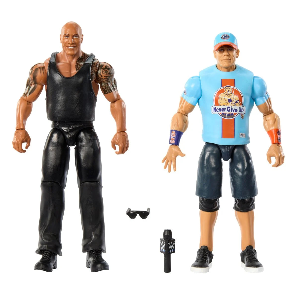 WWE The Rock & John Cena Action Figure 2-Pack - Elite Collectible Wrestling Toys for Kids & Adults - Perfect for Play, Display & WWE Fan Collections