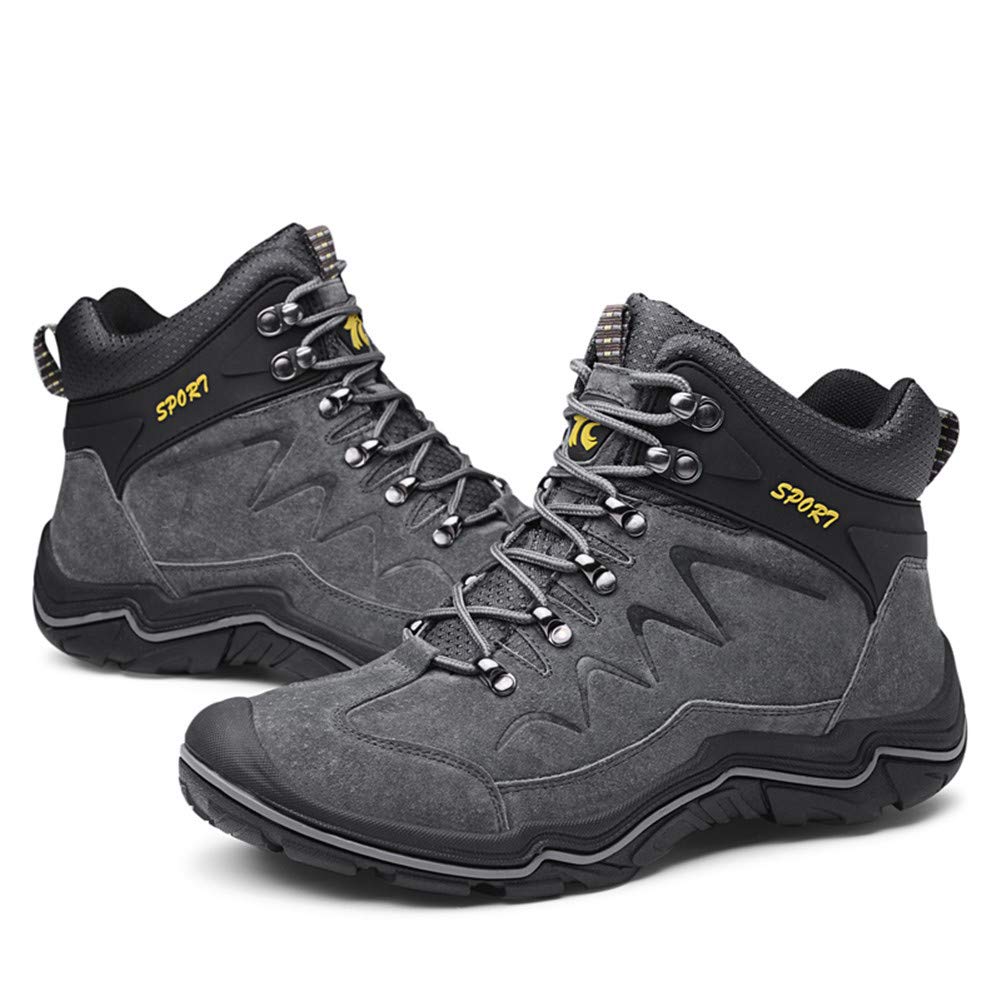**Ailishabroy Men's High Top Winter Sneakers - Warm Waterproof Hiking & Climbing Shoes with Lace-Up Ankle Support - Perfect for Outdoor Adventures, Trail Running & Casual Wear**