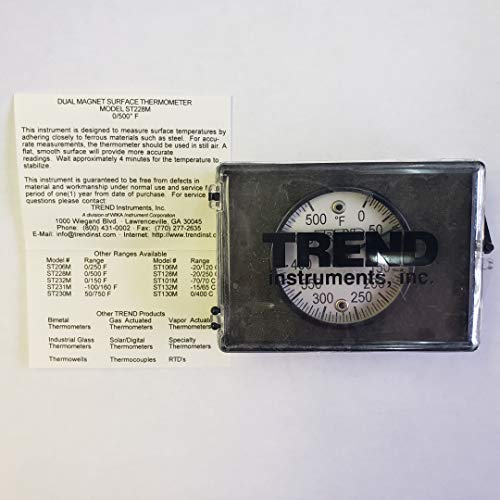 High Precision Dual Magnet Surface Thermometer for HVAC, Refrigerators, and Industrial Equipment - Easy to Read & Install