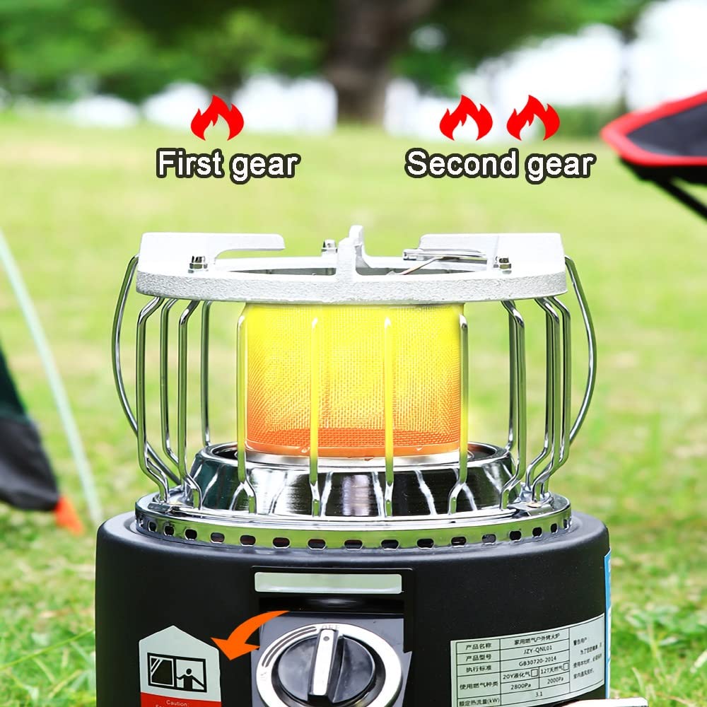 2-in-1 Portable Propane Heater Stove for Camping, Fishing & Picnics - Black