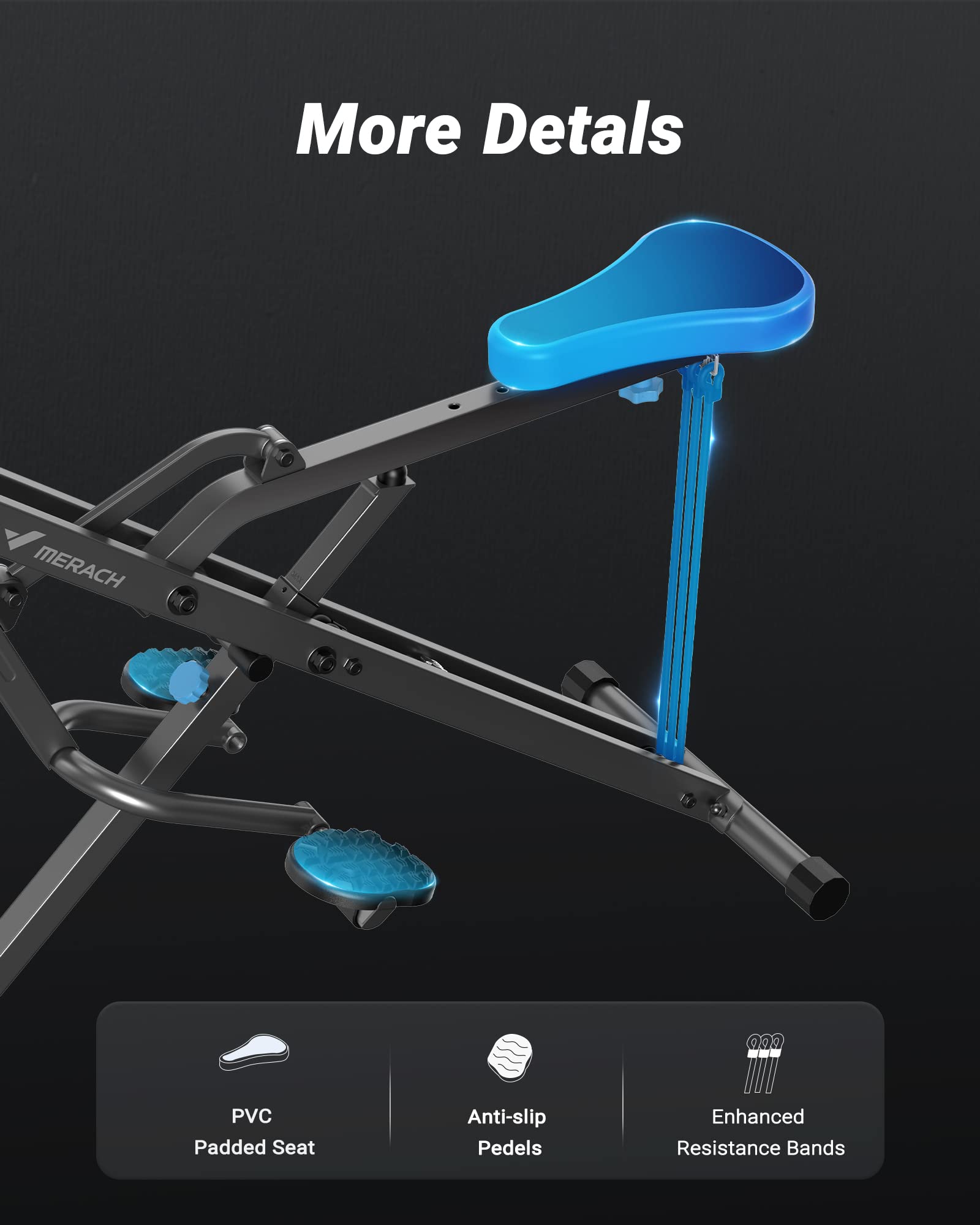 MERACH Adjustable Squat & Rowing Machine - 350 LBS Max Weight Capacity, Foldable Home Gym Equipment for Glutes & Leg Workout - Perfect for Small Spaces & Full-Body Training